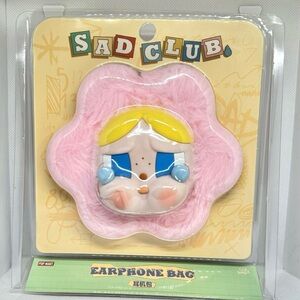 Authentic POP MART CRYBABY Sad Club Series Silicone Plush Earphone Bag/New